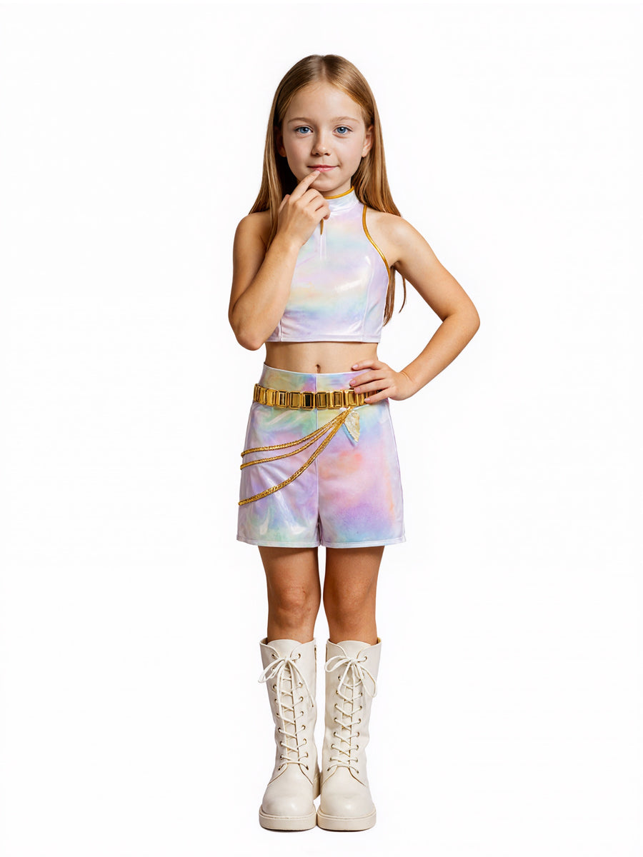 PU Leather POP Star White Costume