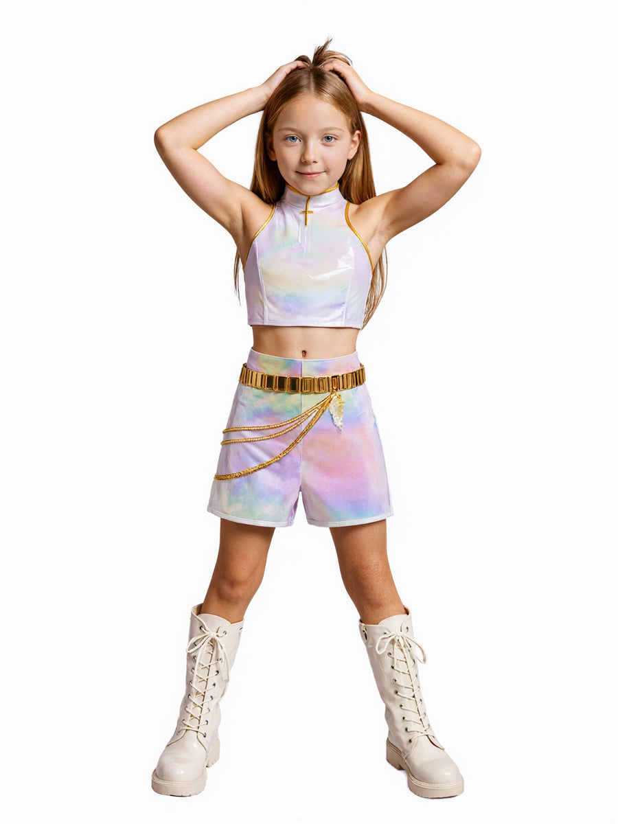 PU Leather POP Star White Costume