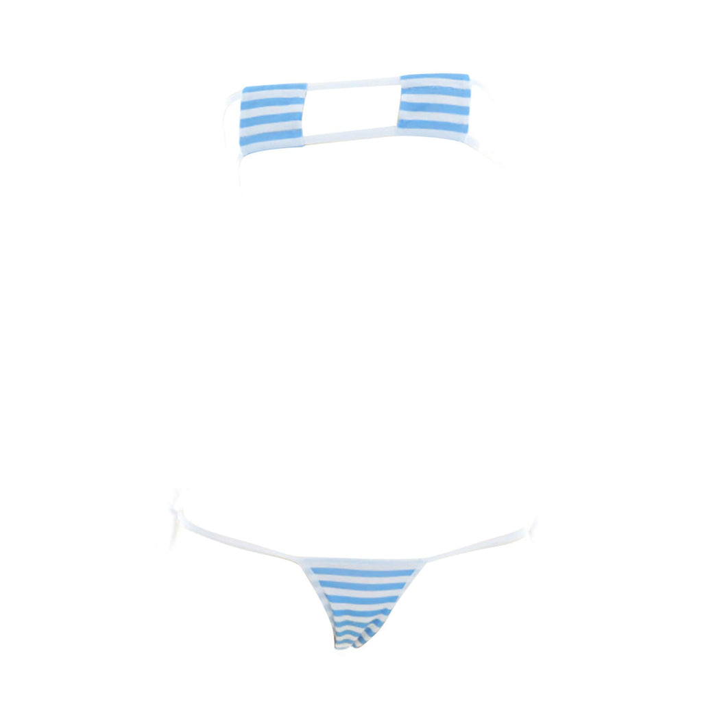 Sexy Anime Stripe Cosplay Lingerie Cute Micro Bikini Set Kawaii Bra and Panty