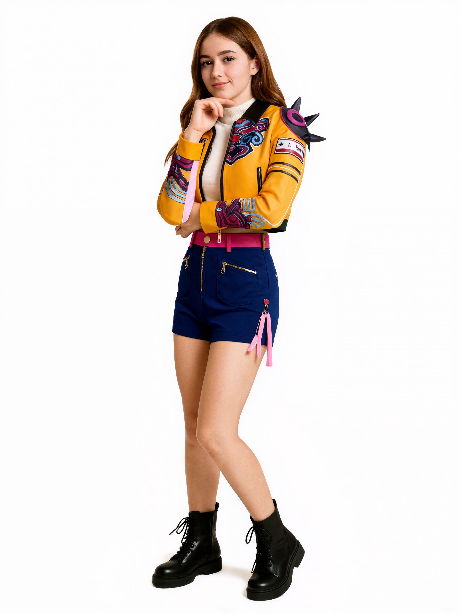 Cyber Girl Jacket and Shorts Set
