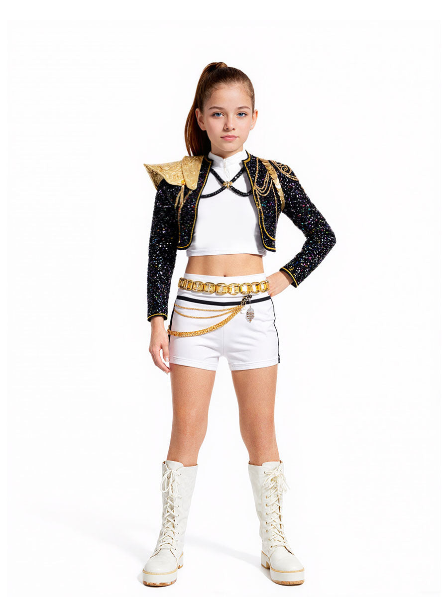 Korean Idol Inspired Colored Sequins Costume