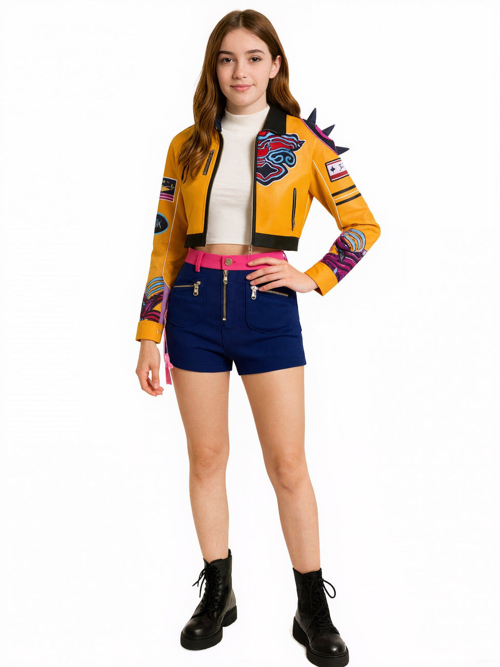Cyber Girl Jacket and Shorts Set