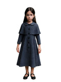Kids Gothic Houndstooth Cape Coat