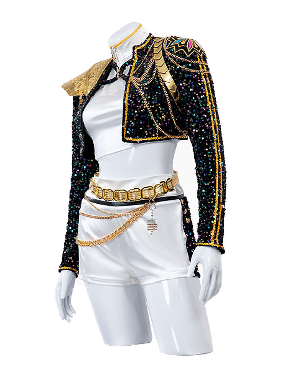 Korean Idol Inspired Colored Sequins Costume