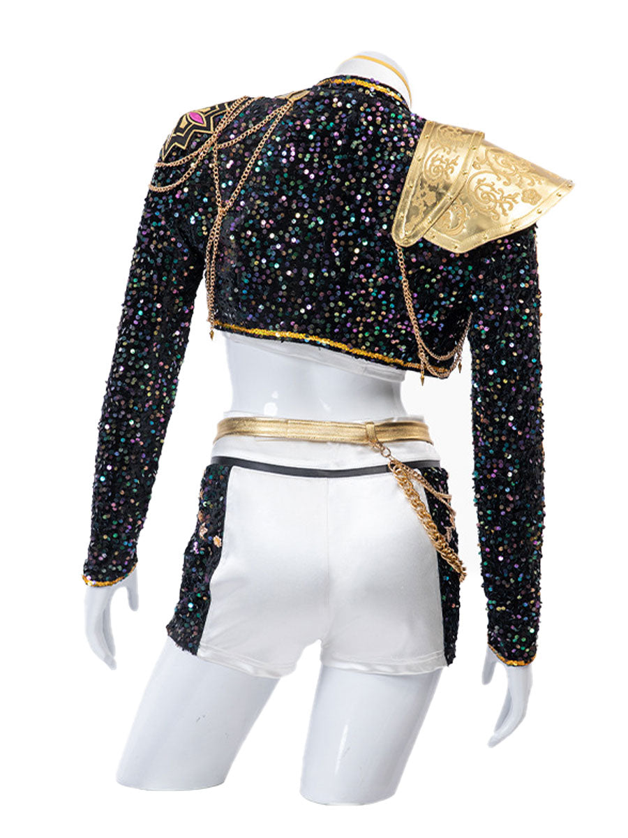 Korean Idol Inspired Colored Sequins Costume