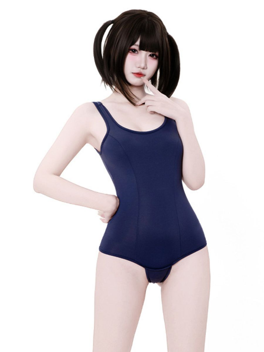 Anime Schoolgirl Cosplay Bodysuit with Top
