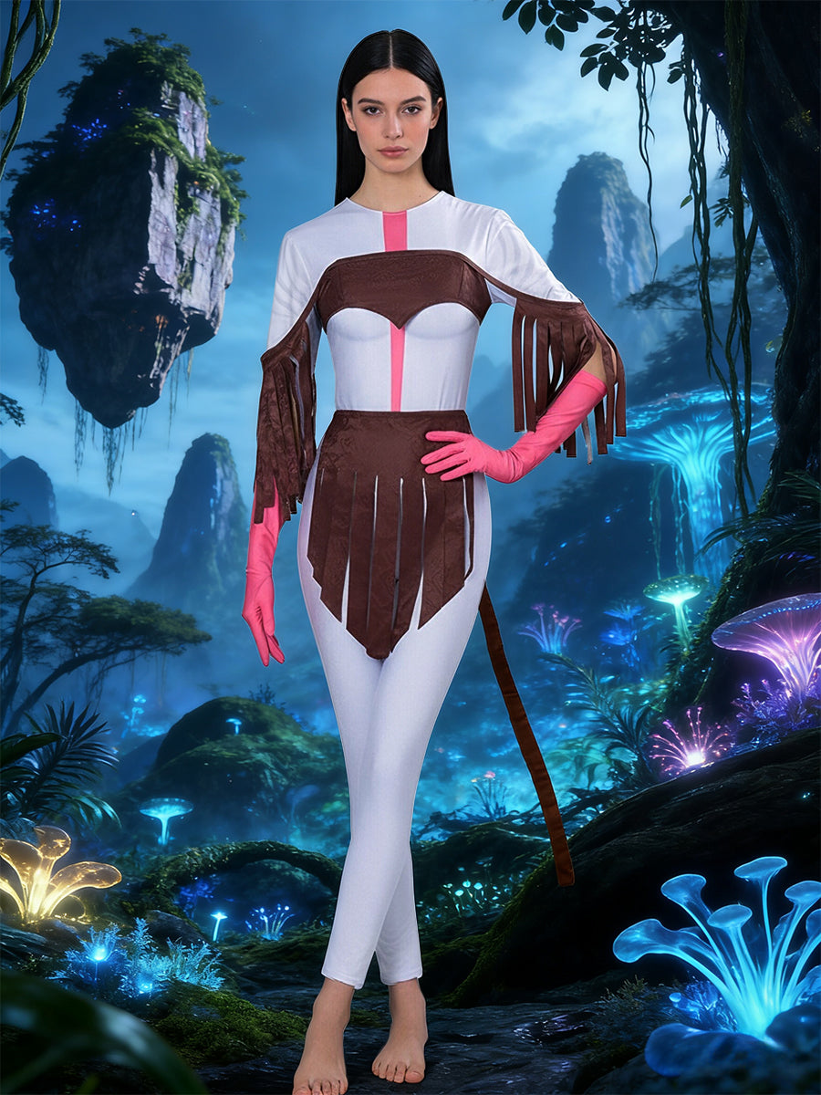 Fringed Tribal-Style Jumpsuit Costume