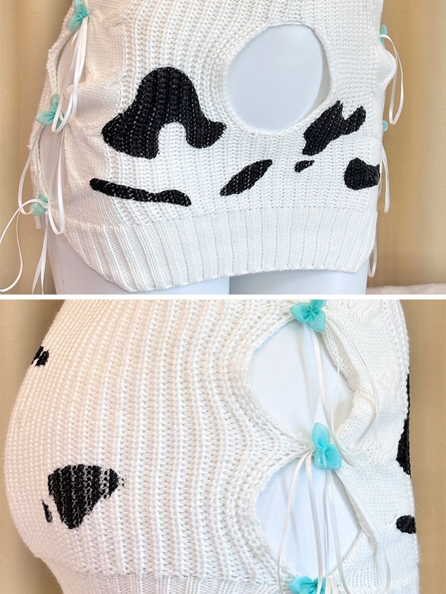 Dairy Cow Turtleneck Sweater Dress