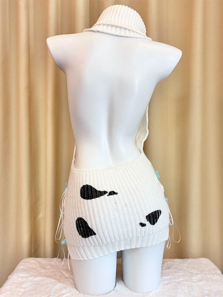 Dairy Cow Turtleneck Sweater Dress