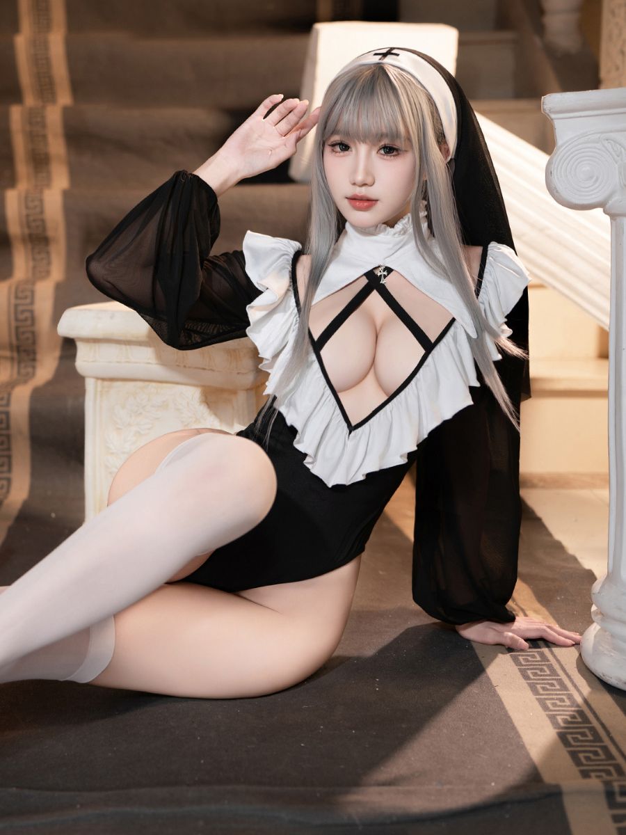 Dark Nun Ruffled Bodysuit Lingerie