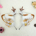 Faux Fur Reindeer Ears Hairband Animal Elk Ears Hair Hoop Plush Christmas Accessories