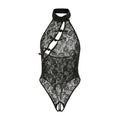 Yomorio Sexy Chinese Lingerie Black Crotchless Teddy Bodysuit One Piece Lace Babydoll Nightie
