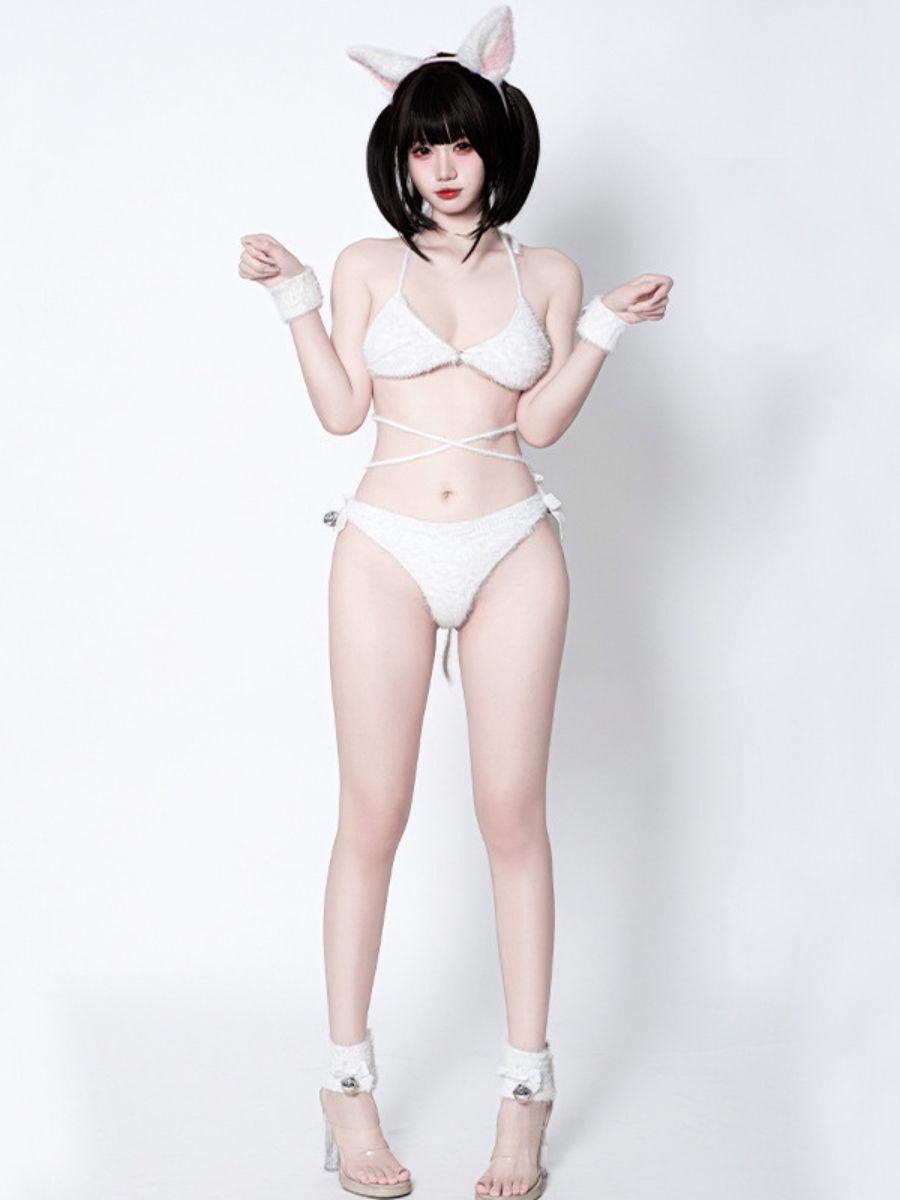 Cute Fluffy Cat Lingerie Set