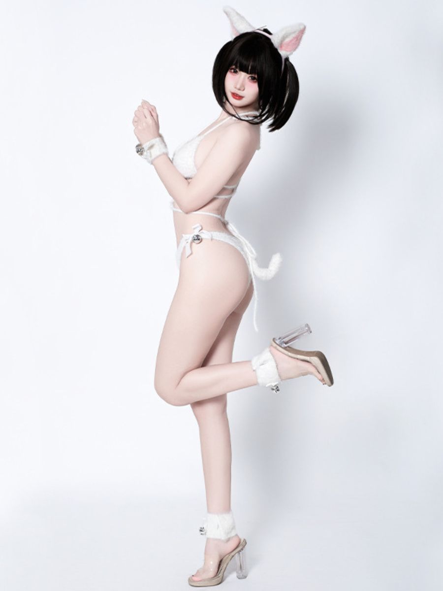 Cute Fluffy Cat Lingerie Set