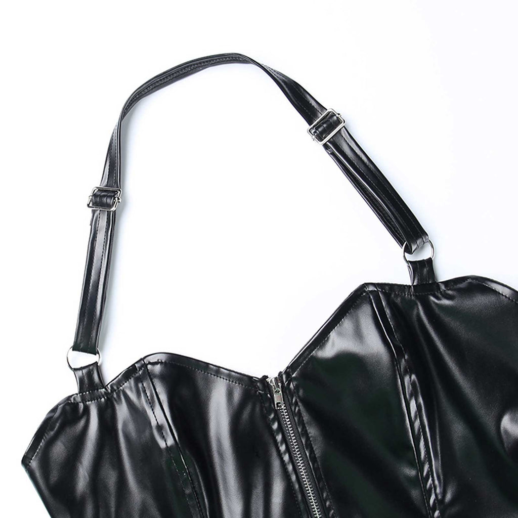 Gothic Zipper Up Halter Top