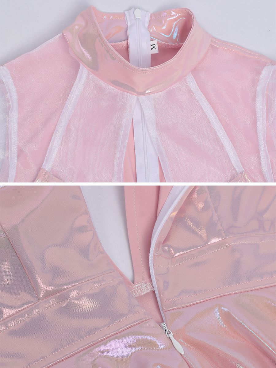 Holographic Alien Cosplay Mini Dress