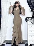 Vintage Hooded Maxi Dress