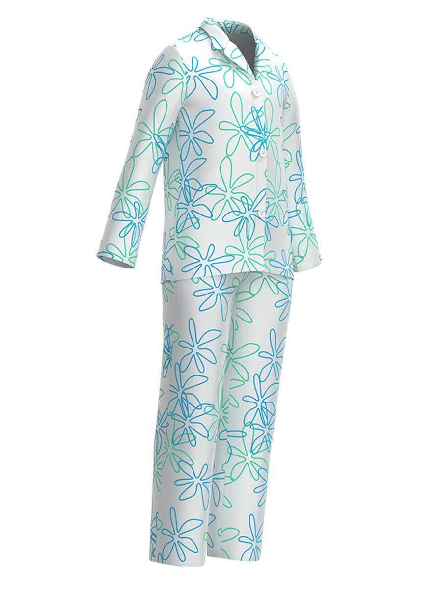 Two Piece Satin Sleep Pajama Set