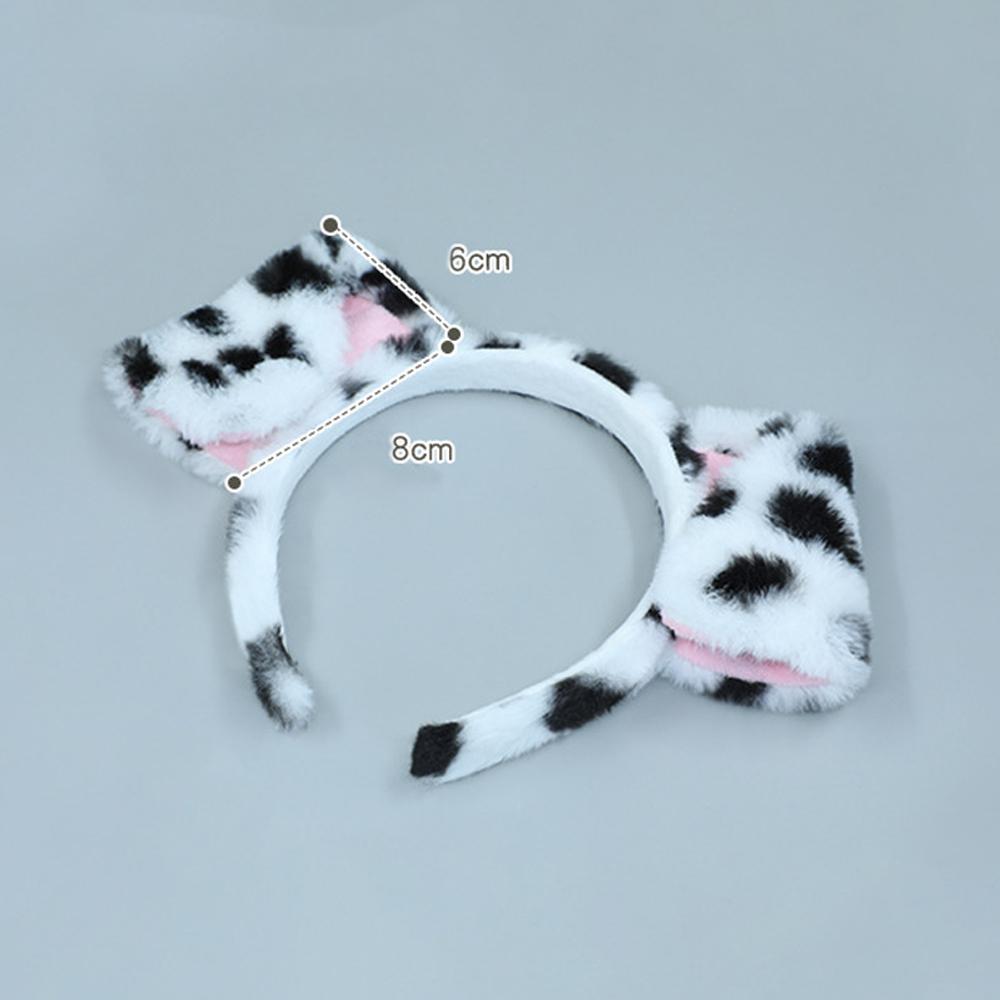 Cartoon Dog Ears Headband Fluffy Dalmatian Dog Ears Headwear Puppy Ears Costume Accessory