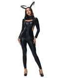 Latex Devil Outfit with Horns Headpiece
