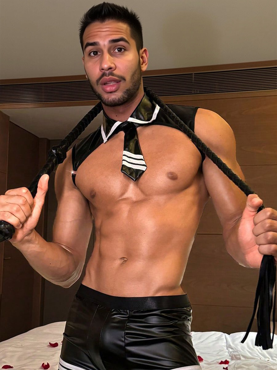Faux Leather Policeman Lingerie Set