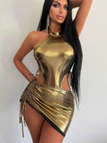 Metallic Bodysuit and Skirt Set
