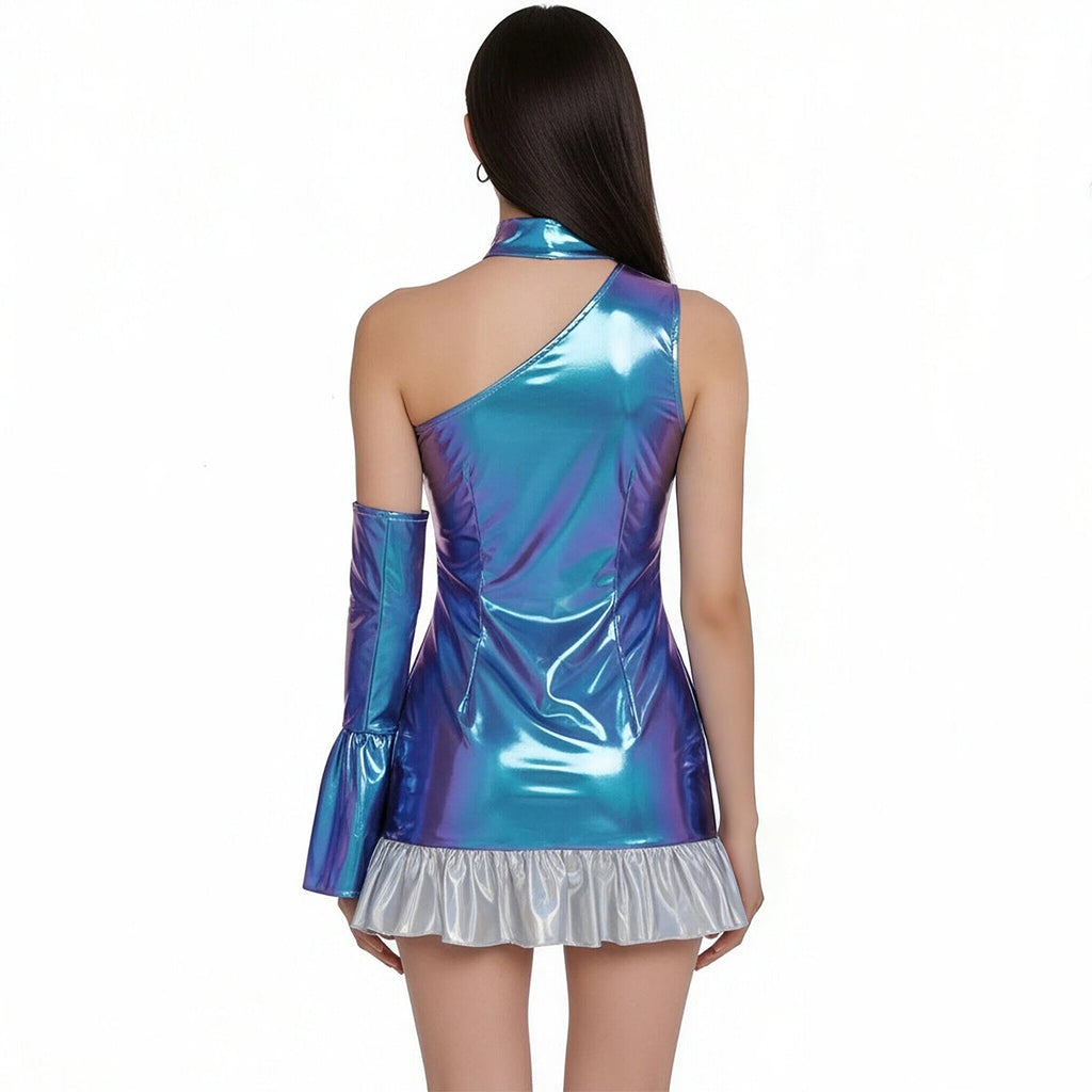 Metallic Space Girl Mini Dress
