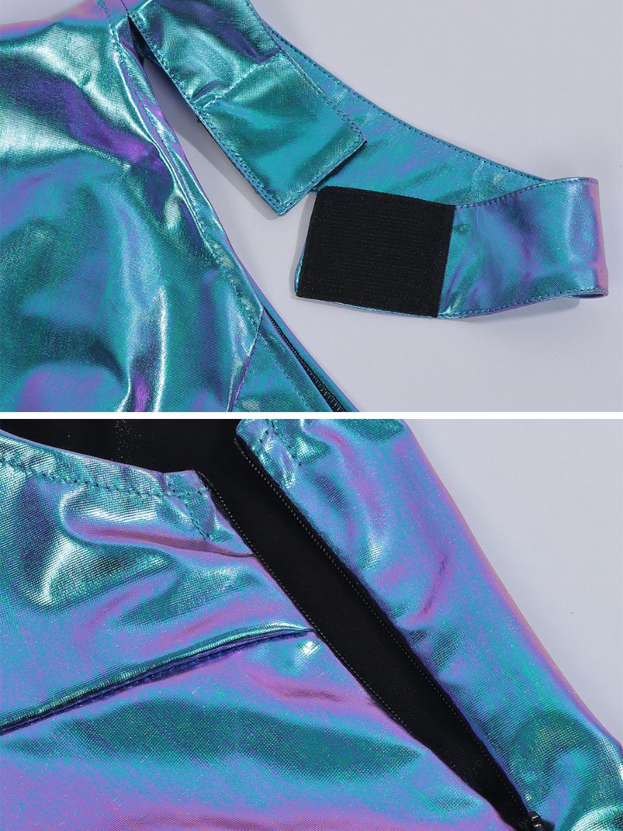 Metallic Space Girl Mini Dress