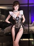 Naughty Maid Floral Lace Babydoll Dress