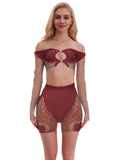 Fishnet Rhinestone Top and Shorts