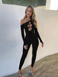 Cutout One Shoulder Full Bodystocking
