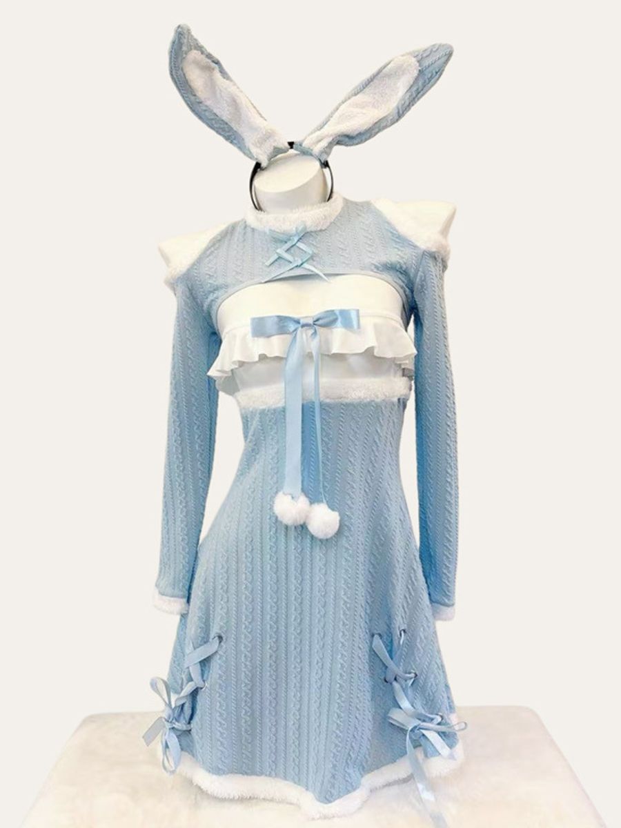 Ribbed Knit Bunny Cupless Outfit