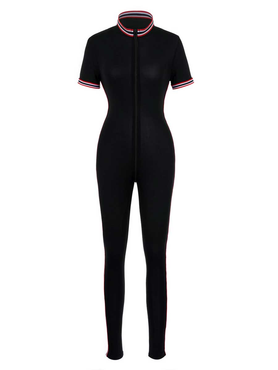 Sheer Zip Up Crotch Jumpsuit