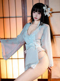 Cute Japanese Short Robe with Apron