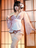 Cartoon Japanese Style Short Robe with Apron