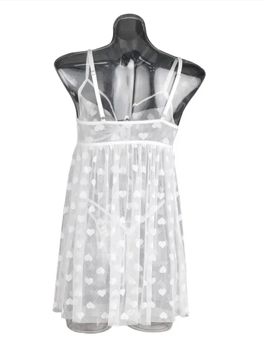 Tulle Bow Flyaway Babydoll Set