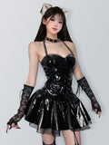 Latex Gothic Top and Skirt Set