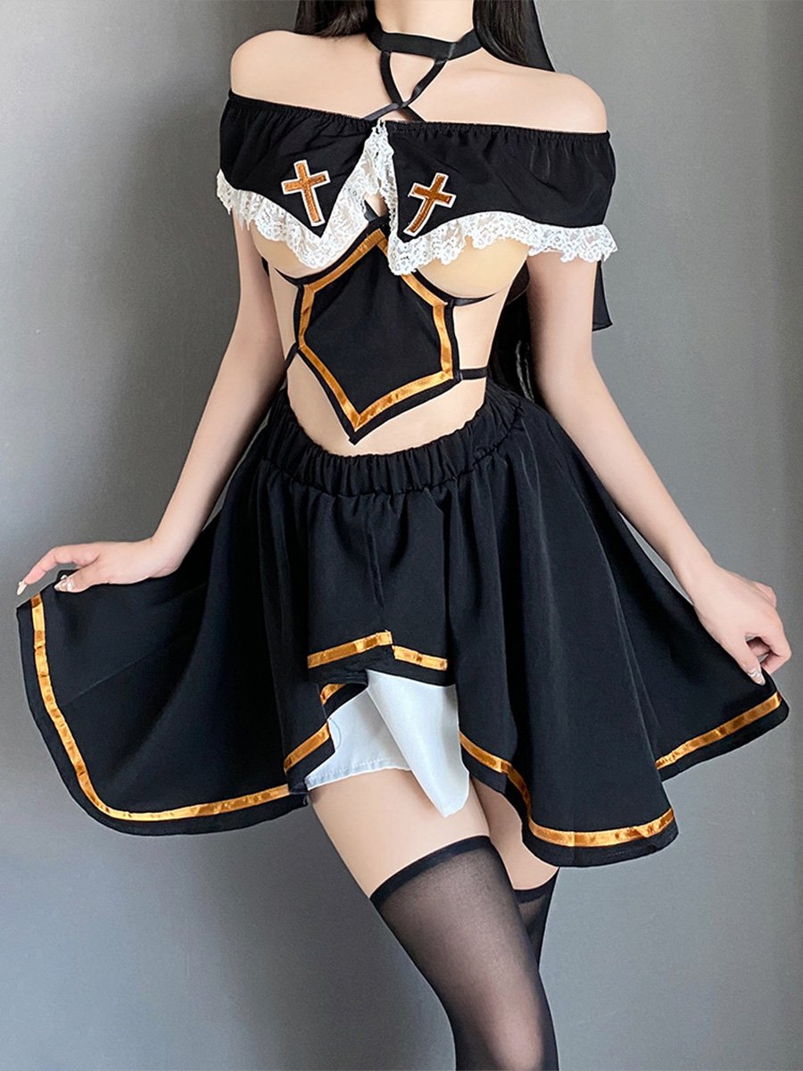 Sexy Cupless Nun Costume