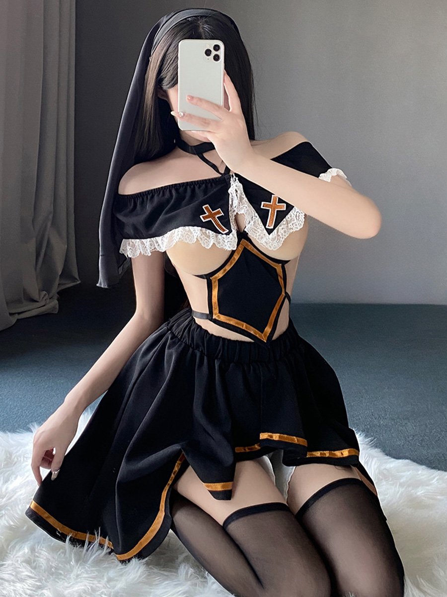 Sexy Cupless Nun Costume