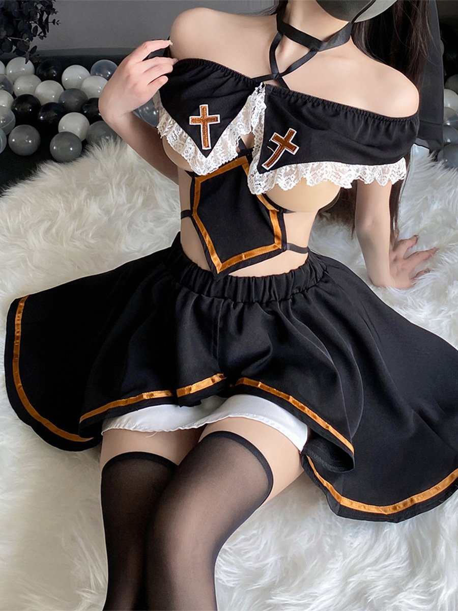 Sexy Cupless Nun Costume