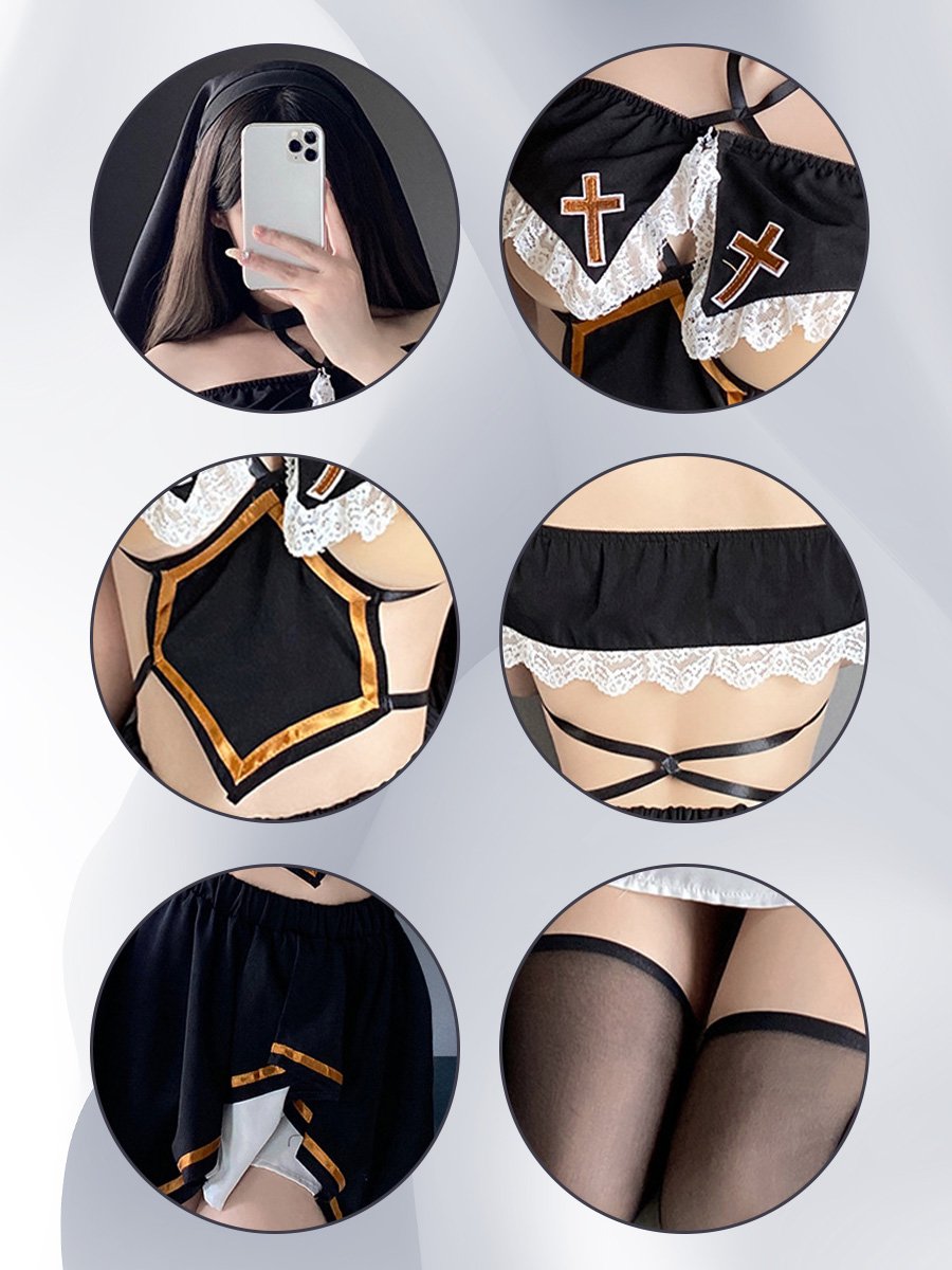 Sexy Cupless Nun Costume