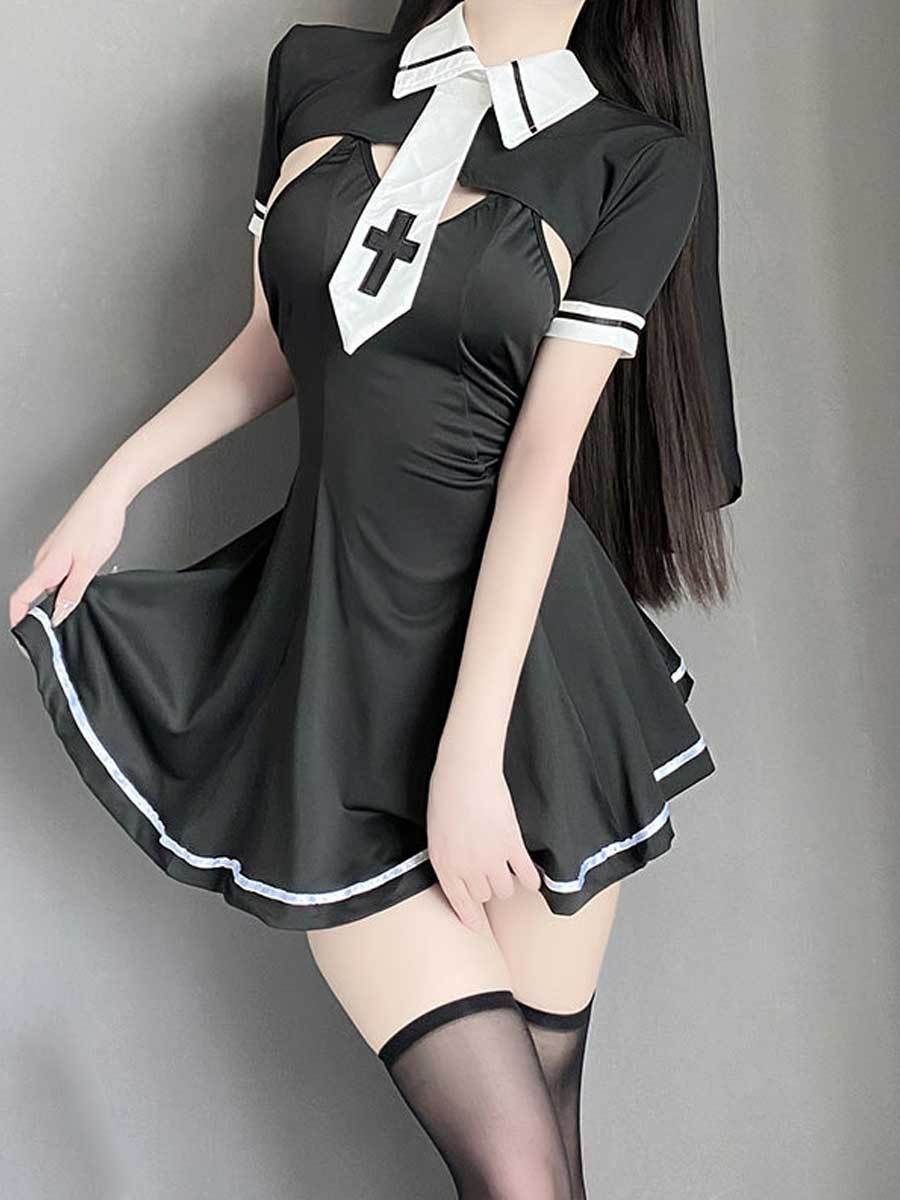Cute Habit Nun Cosplay Lingerie Dress