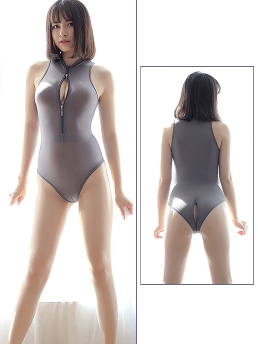 Sheer Crotchless Bodysuit with Stocking