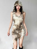 Tie Dye Fringe Hooded Mini Dress