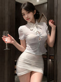 Office Lady Lace Blouse w/ Skirt