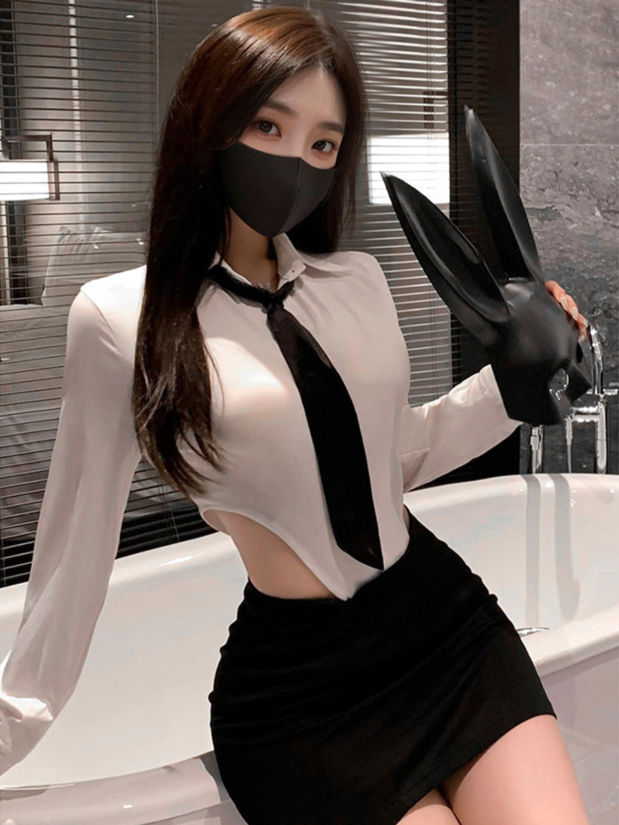 Office Secretary Bodysuit and Skirt Set
