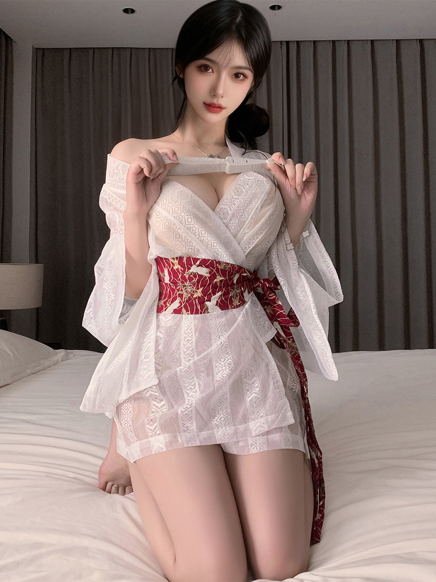 Sexy Sheer Kimono Lingerie Set