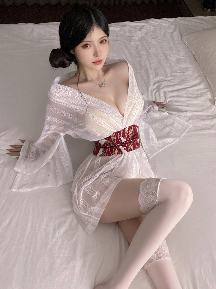 Sexy Sheer Kimono Lingerie Set