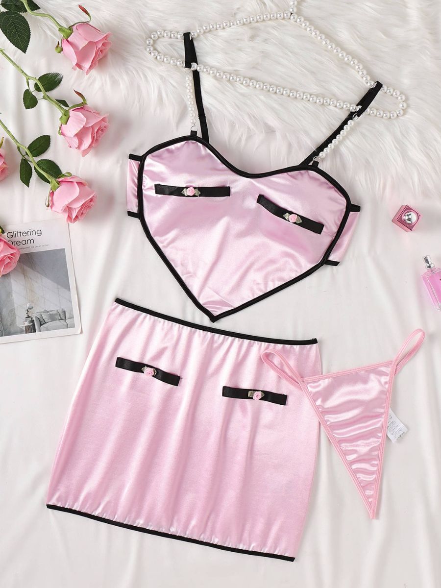 Pink Heart-Shaped Two-Piece Outfit