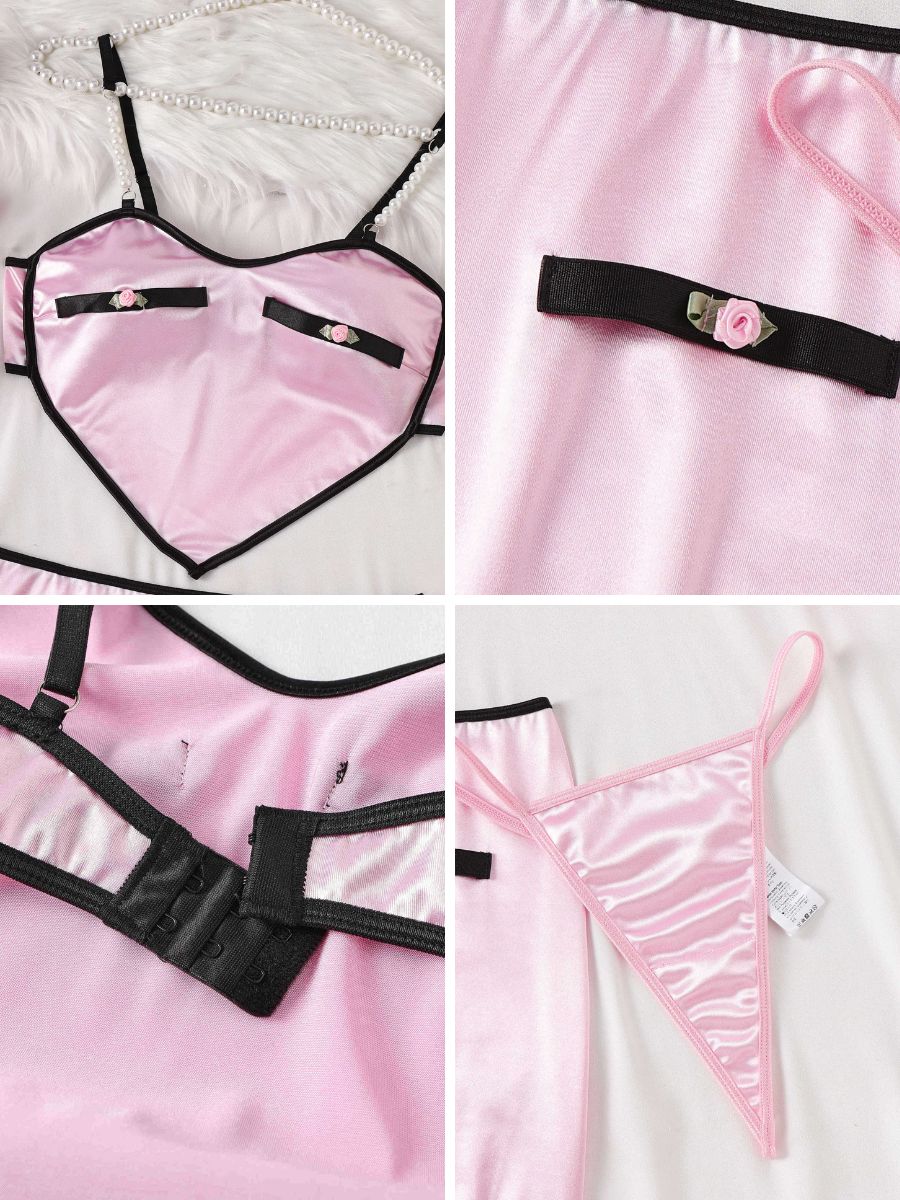 Pink Heart-Shaped Two-Piece Outfit